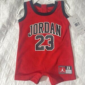 NEW Air Jordan #23 Nike Jumpman Gym Red Romper One Piece Sleeveless 3 Months 3M